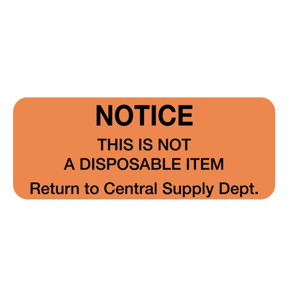 Notice This is not a Disposable Item 7/8" x 2-1/4" Flr Orange w/Black